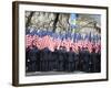 Police Carrying American Flags, St. Patricks Day Celebrations on 5th Avenue, Manhattan-Christian Kober-Framed Photographic Print