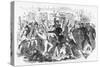 Police Charge Rioters at the Tribune Office, C1860S-null-Stretched Canvas