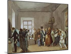 Police Commissary's Reception Room the Night before a Holiday, 1837-Pavel Andreyevich Fedotov-Mounted Giclee Print