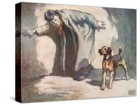 Police Dog at Work, Illustration from 'Helpers Without Hands' by Gladys Davidson, Published in 1919-John Edwin Noble-Stretched Canvas