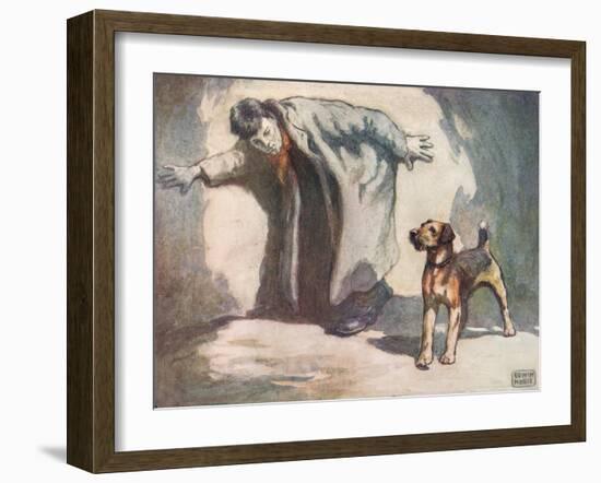 Police Dog at Work, Illustration from 'Helpers Without Hands' by Gladys Davidson, Published in 1919-John Edwin Noble-Framed Giclee Print