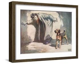 Police Dog at Work, Illustration from 'Helpers Without Hands' by Gladys Davidson, Published in 1919-John Edwin Noble-Framed Giclee Print