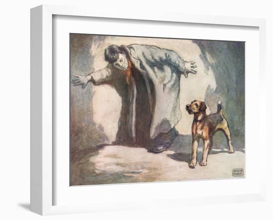 Police Dog at Work, Illustration from 'Helpers Without Hands' by Gladys Davidson, Published in 1919-John Edwin Noble-Framed Giclee Print