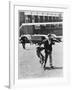 Police Dog Handler Setting Dog on Criminal Victim in Simulation Metropolitan Police-null-Framed Photographic Print