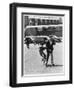 Police Dog Handler Setting Dog on Criminal Victim in Simulation Metropolitan Police-null-Framed Photographic Print