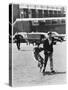 Police Dog Handler Setting Dog on Criminal Victim in Simulation Metropolitan Police-null-Stretched Canvas