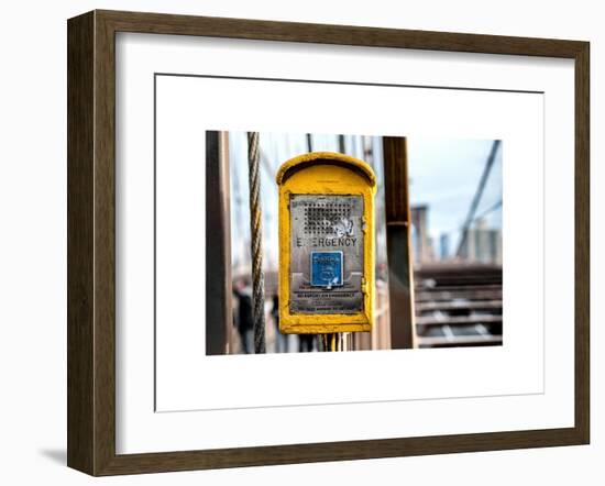 Police Emergency Call Box on the Walkway of the Brooklyn Bridge in New York City-Philippe Hugonnard-Framed Art Print