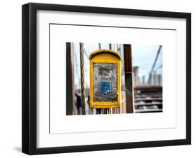 Police Emergency Call Box on the Walkway of the Brooklyn Bridge in New York City-Philippe Hugonnard-Framed Art Print