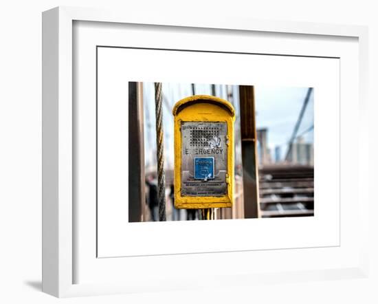 Police Emergency Call Box on the Walkway of the Brooklyn Bridge in New York City-Philippe Hugonnard-Framed Art Print