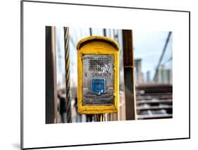 Police Emergency Call Box on the Walkway of the Brooklyn Bridge in New York City-Philippe Hugonnard-Mounted Art Print