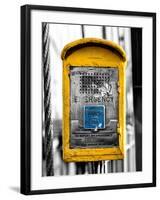 Police Emergency Call Box on the Walkway of the Brooklyn Bridge in New York-Philippe Hugonnard-Framed Premium Photographic Print