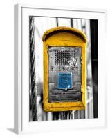 Police Emergency Call Box on the Walkway of the Brooklyn Bridge in New York-Philippe Hugonnard-Framed Photographic Print