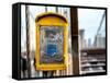 Police Emergency Call Box on the Walkway of the Brooklyn Bridge in New York-Philippe Hugonnard-Framed Stretched Canvas