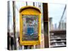 Police Emergency Call Box on the Walkway of the Brooklyn Bridge in New York-Philippe Hugonnard-Stretched Canvas