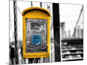 Police Emergency Call Box on the Walkway of the Brooklyn Bridge in New York-Philippe Hugonnard-Mounted Photographic Print