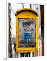 Police Emergency Call Box on the Walkway of the Brooklyn Bridge in New York-Philippe Hugonnard-Framed Photographic Print