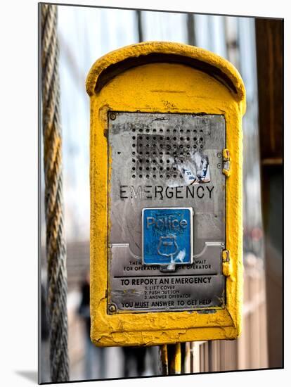 Police Emergency Call Box on the Walkway of the Brooklyn Bridge in New York-Philippe Hugonnard-Mounted Photographic Print