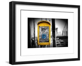 Police Emergency Call Box on the Walkway of the Brooklyn Bridge in New York-Philippe Hugonnard-Framed Art Print