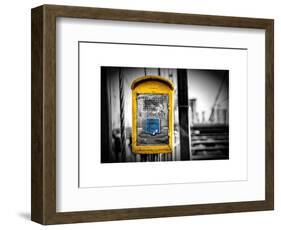 Police Emergency Call Box on the Walkway of the Brooklyn Bridge in New York-Philippe Hugonnard-Framed Art Print