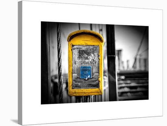 Police Emergency Call Box on the Walkway of the Brooklyn Bridge in New York-Philippe Hugonnard-Stretched Canvas