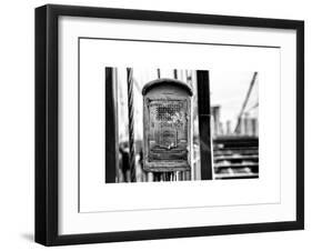 Police Emergency Call Box on the Walkway of the Brooklyn Bridge in New York-Philippe Hugonnard-Framed Art Print