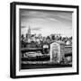 Police Emergency Call Box on the Walkway of the Brooklyn Bridge with Skyline of Manhattan-Philippe Hugonnard-Framed Photographic Print