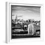 Police Emergency Call Box on the Walkway of the Brooklyn Bridge with Skyline of Manhattan-Philippe Hugonnard-Framed Photographic Print