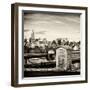 Police Emergency Call Box on the Walkway of the Brooklyn Bridge with Skyline of Manhattan-Philippe Hugonnard-Framed Photographic Print