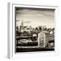 Police Emergency Call Box on the Walkway of the Brooklyn Bridge with Skyline of Manhattan-Philippe Hugonnard-Framed Photographic Print