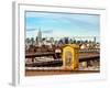 Police Emergency Call Box on the Walkway of the Brooklyn Bridge with Skyline of Manhattan-Philippe Hugonnard-Framed Photographic Print