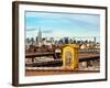 Police Emergency Call Box on the Walkway of the Brooklyn Bridge with Skyline of Manhattan-Philippe Hugonnard-Framed Photographic Print