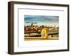 Police Emergency Call Box on the Walkway of the Brooklyn Bridge with Skyline of Manhattan-Philippe Hugonnard-Framed Art Print