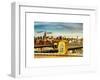 Police Emergency Call Box on the Walkway of the Brooklyn Bridge with Skyline of Manhattan-Philippe Hugonnard-Framed Art Print