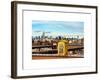 Police Emergency Call Box on the Walkway of the Brooklyn Bridge with Skyline of Manhattan-Philippe Hugonnard-Framed Art Print