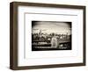 Police Emergency Call Box on the Walkway of the Brooklyn Bridge with Skyline of Manhattan-Philippe Hugonnard-Framed Art Print