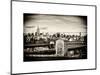 Police Emergency Call Box on the Walkway of the Brooklyn Bridge with Skyline of Manhattan-Philippe Hugonnard-Mounted Art Print