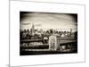 Police Emergency Call Box on the Walkway of the Brooklyn Bridge with Skyline of Manhattan-Philippe Hugonnard-Mounted Art Print