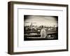 Police Emergency Call Box on the Walkway of the Brooklyn Bridge with Skyline of Manhattan-Philippe Hugonnard-Framed Art Print