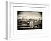 Police Emergency Call Box on the Walkway of the Brooklyn Bridge with Skyline of Manhattan-Philippe Hugonnard-Framed Art Print