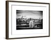 Police Emergency Call Box on the Walkway of the Brooklyn Bridge with Skyline of Manhattan-Philippe Hugonnard-Framed Art Print