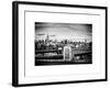 Police Emergency Call Box on the Walkway of the Brooklyn Bridge with Skyline of Manhattan-Philippe Hugonnard-Framed Art Print