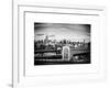 Police Emergency Call Box on the Walkway of the Brooklyn Bridge with Skyline of Manhattan-Philippe Hugonnard-Framed Art Print