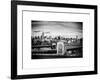 Police Emergency Call Box on the Walkway of the Brooklyn Bridge with Skyline of Manhattan-Philippe Hugonnard-Framed Art Print