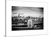 Police Emergency Call Box on the Walkway of the Brooklyn Bridge with Skyline of Manhattan-Philippe Hugonnard-Stretched Canvas