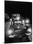 Police Escort for Students Attending Night Classes Because of Closed Schools-null-Mounted Photographic Print