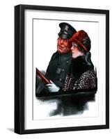 "Police Escort,"March 15, 1924-Charles A. MacLellan-Framed Giclee Print