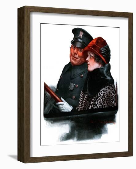 "Police Escort,"March 15, 1924-Charles A. MacLellan-Framed Premium Giclee Print