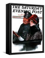 "Police Escort," Saturday Evening Post Cover, March 15, 1924-Charles A. MacLellan-Framed Stretched Canvas