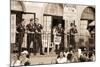 Police Gathered Behind a 'Help Wanted' Sign, 2004-Stephen Spiller-Mounted Photographic Print