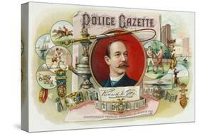Police Gazette Brand Cigar Box Label-Lantern Press-Stretched Canvas